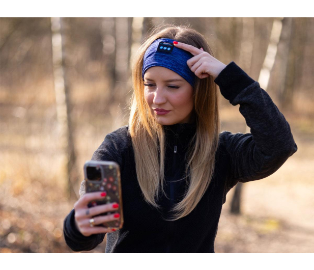 Opaska z wbudowanymi słuchawkami Bluetooth niebieska - 1352014 - zdjęcie 5